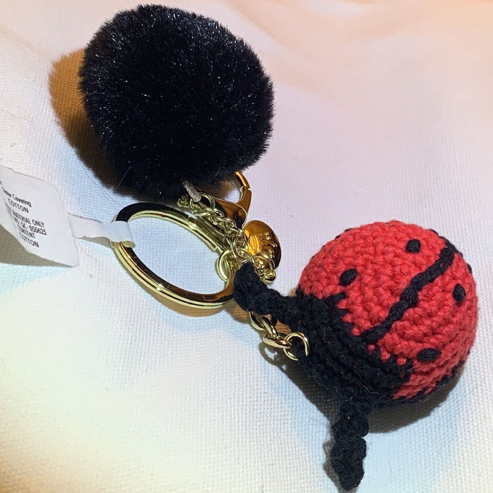 Hallmark Crochet Ladybug & Pom-Pom Keychain